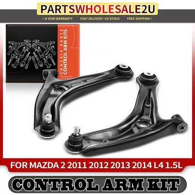 2Pcs Front Lower Control Arm and Ball Joint Assembly for Mazda 2 2011-2014 1.5L - Image 1 of 4