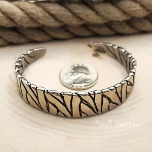 Men Vintage Silver Bracelet Amulet Bangles Open Cuff - Picture 1 of 6