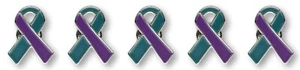 5 Suicide Prevention Awareness Quality Enamel Ribbon Pins With Clutch Clasps - Picture 1 of 2