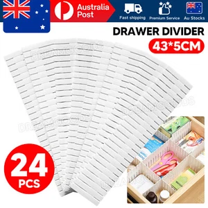 24X Adjustable Clapboard Drawer Cabinet Divider Partition DIY Storage Organiser - Picture 1 of 9