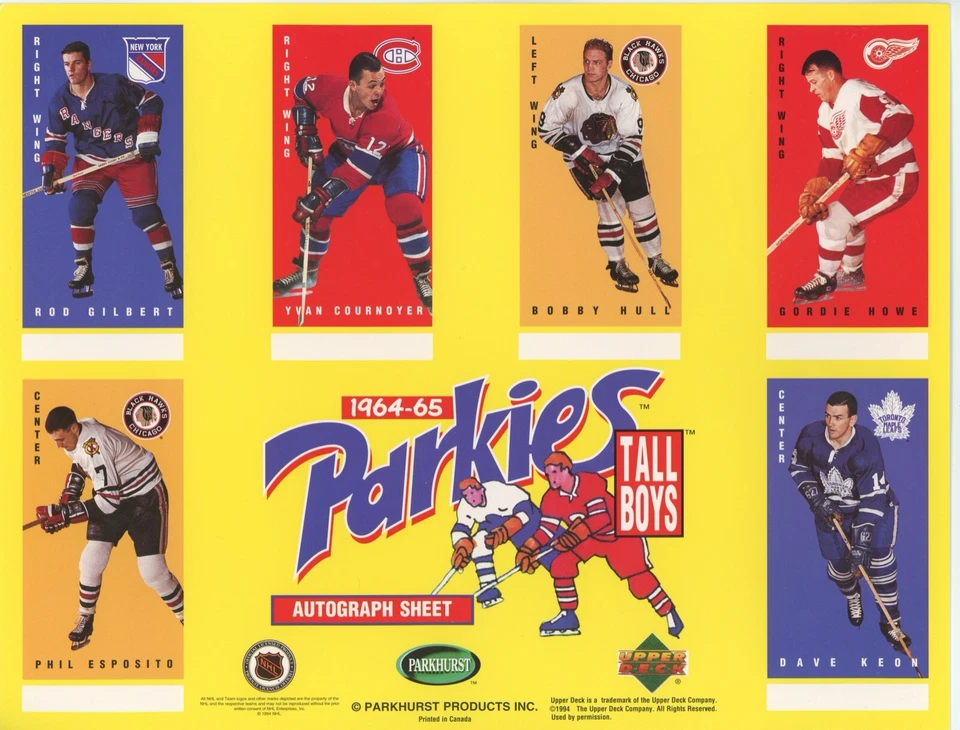 94/95 Parkhurst Parkies 64/65 Tall Boys Specials & Autographed Cards You Choose - Image 1 of 1