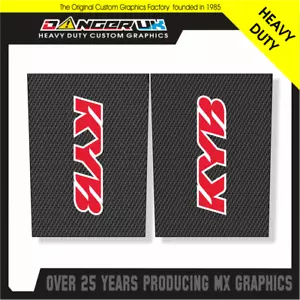 DECALCOMANIE GRAFICHE FORCELLA SUPERIORE MOTOCROSS MX KYB CARBON FIBER LOOK - Foto 1 di 1