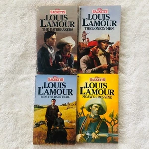VTG Louis L'Amour Sacketts Series Lot of 4 PB Books Mojave Crossing, Daybreakers - Picture 1 of 16