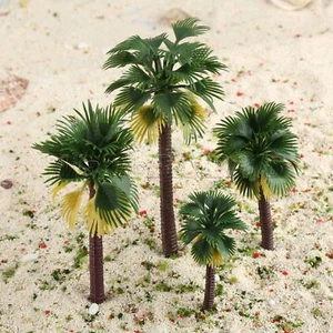 4 Size Model Train Palm Tree 12pcs Green Brown Landscape Layout Scale 1:65-1:150 - Picture 1 of 10