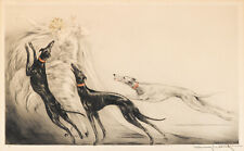Louis Icart - Coursing II (1929) French Woman & Dogs - 17" x 22" Fine Art Print