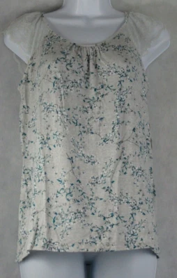 Blusa de pijama Charter Club feminina de renda manga curta malha, cinza flor de cerejeira, XS - Imagem 1 de 2