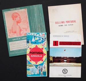 1960's Vintage PORTUGUESE ANGOLA Tourist Souvenir TRAVEL BROCHURE MAP Lot - Picture 1 of 7