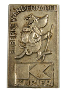 Kurier Silberne Wandernadel Token (04013) Dog Hiker - Picture 1 of 2