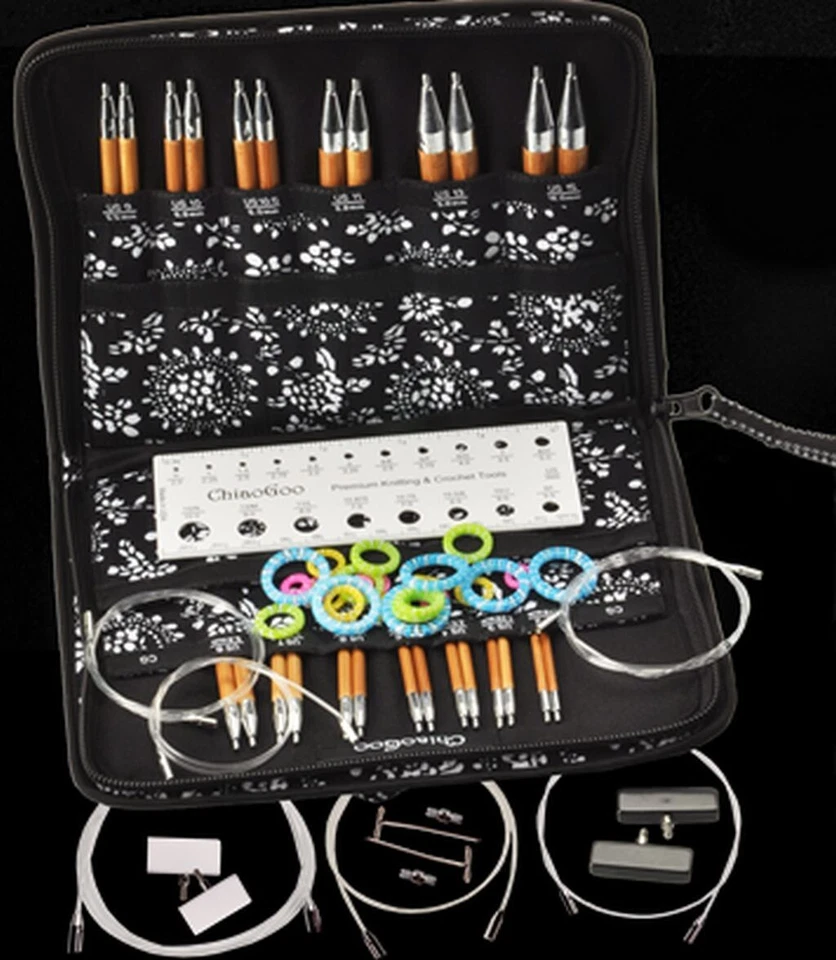 ChiaoGoo SPIN Bamboo Nadelspitzen-Set Complete 2,75-10 mm 13/10 cm CG2500 - Bild 1 von 1