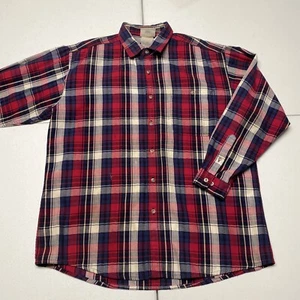 Northern Reflections Size L Red Blue White Long Sleeve Button Shirt - Picture 1 of 10