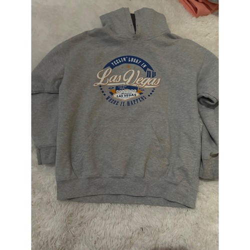 VETEMENTS Point Sportswear Las Vegas Felpa con Cappuccio Pullover Stampa Grafica Felpa L