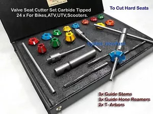 24x VALVE SEAT CUTTER KIT CARBIDE TIPPED KTM,HONDA,KAWASAKI,HYOSUNG HEADS BOXED - Picture 1 of 4
