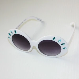 Gymboree Aqua Summer Girl's Faceted Gem Sunglasses 3 4 5 6 7 8 9 10 11 12 - Picture 1 of 2
