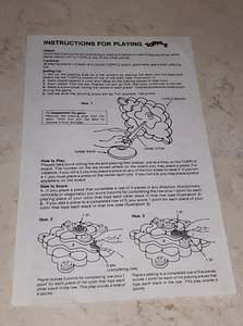 Instrucciones de repuesto vintage para juego Topple 1984 - Imagen 1 de 4