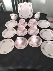 Juego de té rosa pálido porcelana de hueso inglés toscano vintage 21 piezas - Imagen 1 de 11