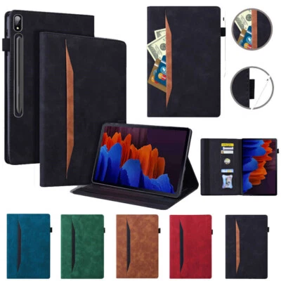 PU Leather Case Stand Cover For Samsung Galaxy Tab S9 S8 Plus Ultra S7 FE A8 A7 - Image 1 of 4