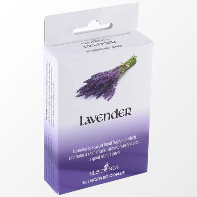 ELEMENTS Lavender Incense Cones - Pack of 15