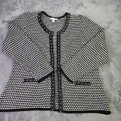 Chaqueta Blazer Mujer Colección JM 3x Negra Blanca Metálica Frente Abierto Foto 1 de 4