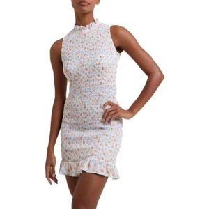 French Connection Womens Camille Verona White Printed Mini Dress XL BHFO 6470 - Picture 1 of 2