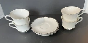 VTG Harmony House Fine China STARLIGHT 3656 Coffee Tea Cup & Saucer Set 4 Japan - Picture 1 of 4