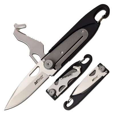 MTech Multi Tool Knife 2.5" 3Cr13 Steel Blade Nylon Handle w/Attachment Clip - Image 1 of 4