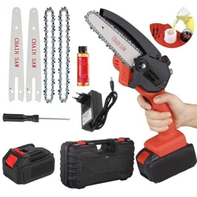 MOTOSEGA BATTERIA POMPETTA OLIO AUTOMATICO 2 BATTERIE POTATURA GIARDINAGGIO