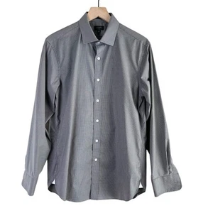 J.Crew Herren L Ludlow Stretch zweilagig pflegeleicht Baumwolle Anzughemd mikrokariert grau - Bild 1 von 12