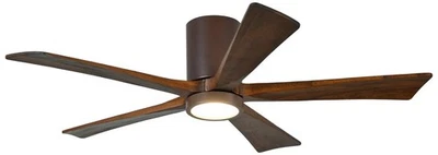 52" Matthews Irene-5HLK Bronze Hugger Ceiling Fan with LED and Remote - Image 1 of 3
