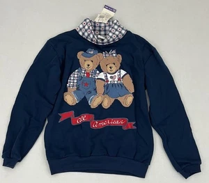 Vintage Basic Editions Girl's M 10/12 Layer Look Sweatshirt American Teddy Bear - Picture 1 of 5