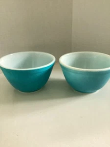 Vintage Paar Pyrex Primary Blue's 401 kleine verschachtelte Rührschüssel 1,5pt eine ältere - Bild 1 von 11