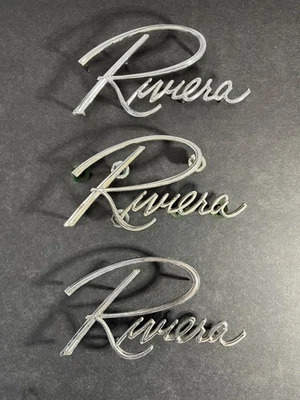 3 emblemas de guiones de guardabarros cromados Buick Riviera 1963-1967 12903 1356961 Foto 1 de 4