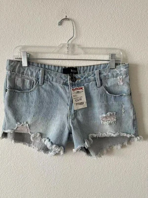 Pantalones cortos de mezclilla Hype para mujer talla 7 dobladillo crudo desgastado Foto 1 de 2