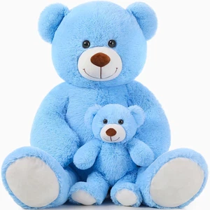 Oso gigante mama bebe de el 39in pelliccia azul suave regalo cumple bebe ducha - Foto 1 di 12