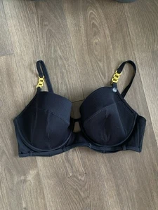 Ann Summers riviera bikini top black size 42DD new with tags - Picture 1 of 6