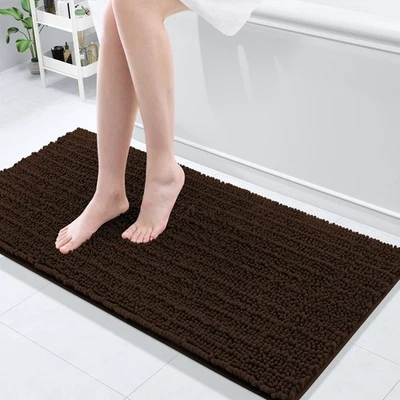 Alfombra de baño de chenilla de lujo, alfombras de baño peludas absorbentes gruesas extra suaves, Foto 1 de 4