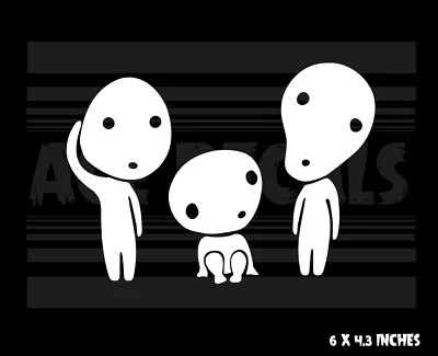 Princess Mononoke  -  Kodama - 3 pack - Ghibli - Anime - Vinyl decal sticker - Image 1 of 2