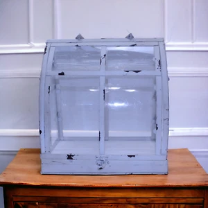 The Bloom Room Floral Boutique 10.4" Green House W Handle Distressed Boho Shabby - Picture 1 of 13