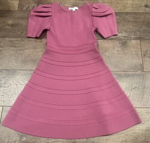 GB Girls Pink Orchid Puff Sleeve Sweater Dress Size 6 NWT - Picture 1 of 6