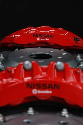 Kit de frenos de cerámica de carbono R35 GTR Skyline R32-34 - rojo con sombrero negro Foto 1 de 4