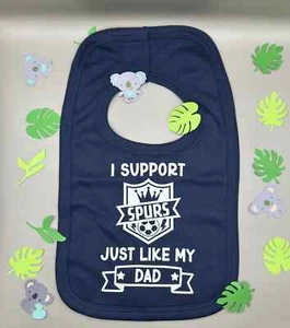 Tottenham Hotspur FC Football Soccer Personalised Baby Bib Dribble Bib FREE P&P - Picture 1 of 13