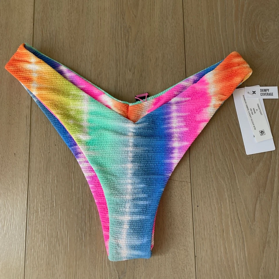 NEW Hurley Womens XL Rainbow Ombre Cheeky Scoop Bikini Bottom Swimwear - Image 1 of 4