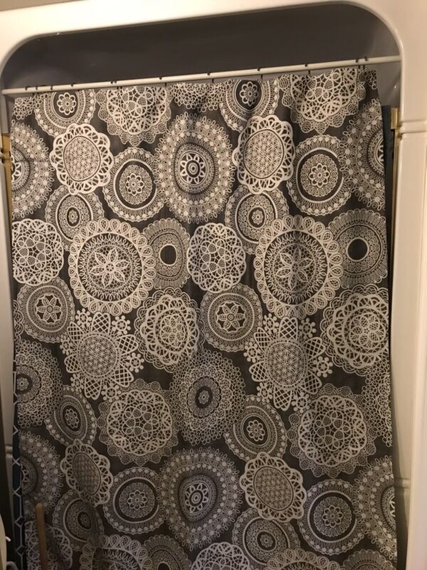 Cheapest Outlet Grey Floral Heavy Upholstery Fabric Shower Curtain Custom 56x80” READ