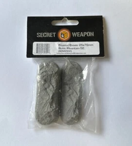 Warhammer 40k AOS Secret Weapon Beveled Bases 25x70mm Runic Mountain 02 3 Pack - Picture 1 of 3