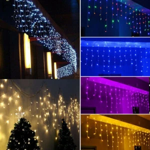 Icicle Snowing Lights Wedding Xmas House Fairy Effect Decor In/Outdoor Halloween - Picture 1 of 36