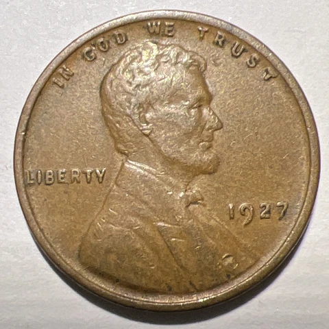 VF+ 1927 Lincoln Wheat Cent Philadelphia Mint USA 1c Very Fine or Better Lot A2 Cover