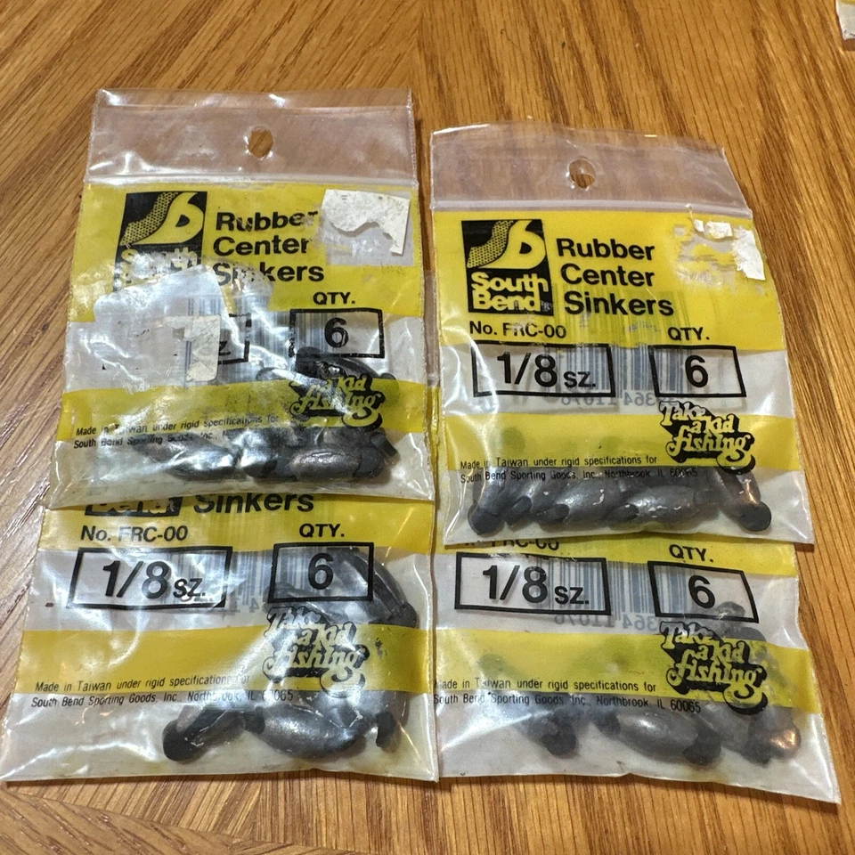 4 paquetes de fregaderos centrales de goma South Bend FRC-00 1/8 OZ 6 por paquete Rubbercore Foto 1 de 1