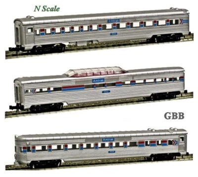 N 1:160 Scale AMTRAK 3 Car Passenger Set MODEL POWER New 3033, 3043, 3053 - Image 1 of 4