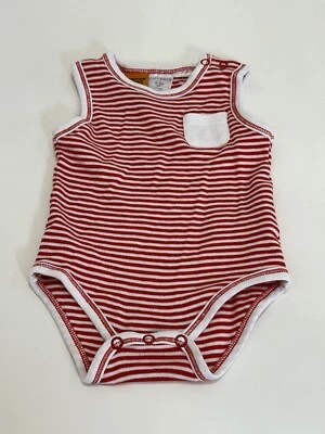 Pumpkin Patch Romper Baby 0-3M (000) Red Striped Cotton Blend Stretch Snap - Image 1 of 4