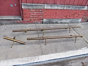 Vintage LOT Victorian Brass Counter Foot Rails & Footed Brackets Mounts - PARTS! - Picture 1 of 10