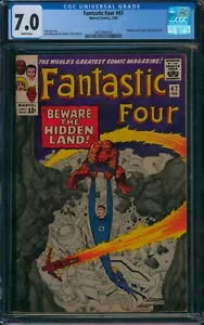 Fantastic Four #47 ❄️ CGC 7.0 WHITE Pages ❄️ Inhumans & Dragon Man Marvel 1966 - Bild 1 von 2